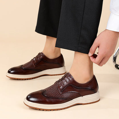 Męskie półbuty typu brogsy z ażurowym zdobieniem-Footwear for men-Olave