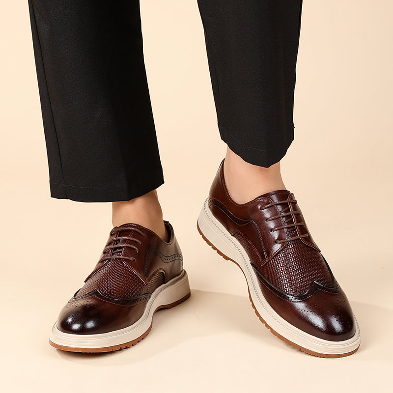 Męskie półbuty typu brogsy z ażurowym zdobieniem-Footwear for men-Olave