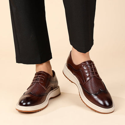 Męskie półbuty typu brogsy z ażurowym zdobieniem-Footwear for men-Olave