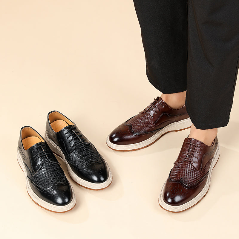 Męskie półbuty typu brogsy z ażurowym zdobieniem-Footwear for men-Olave