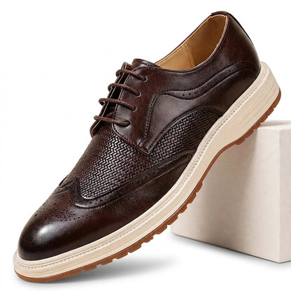 Męskie półbuty typu brogsy z ażurowym zdobieniem-Footwear for men-Olave