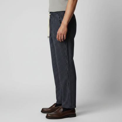 Męskie spodnie w paski z wiązaniem w talii-Pants for men-Olave