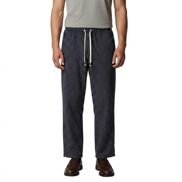 Męskie spodnie w paski z wiązaniem w talii-Pants for men-Olave