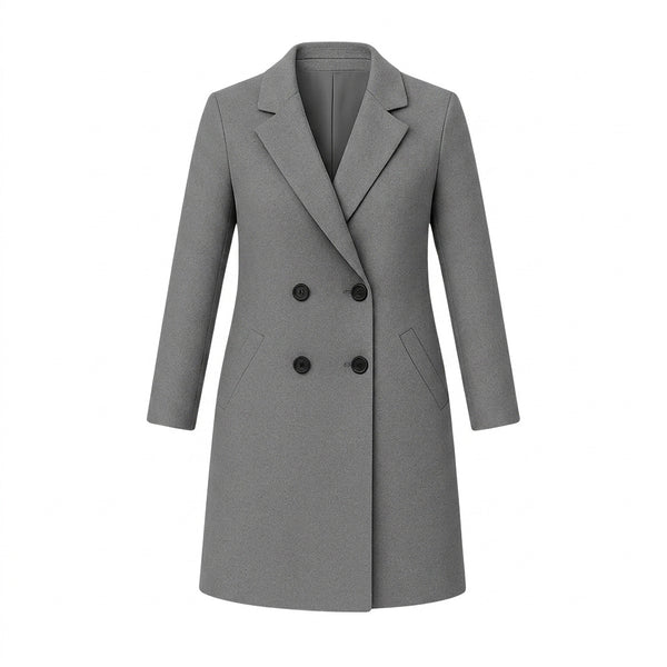 Płaszcz damski z kołnierzem z klapami i zapięciem na guziki-Coats for women-Olave