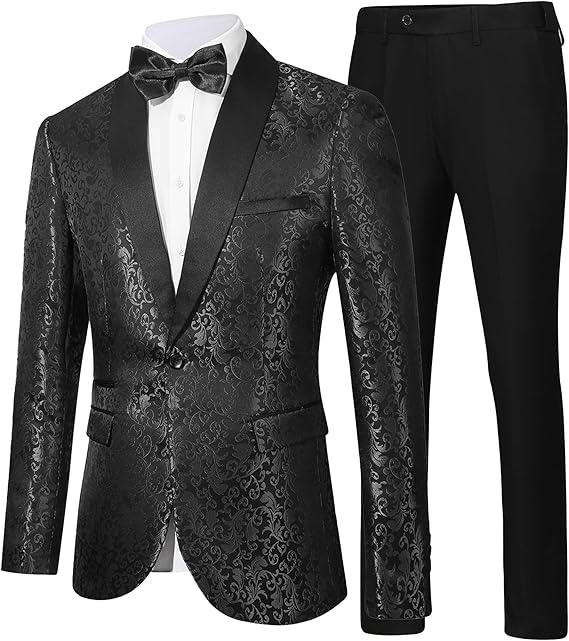 Wzorzysty garnitur męski z marynarką i spodniami-Sets for Men-Olave