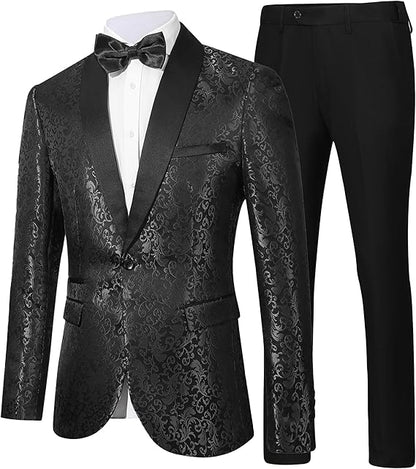 Wzorzysty garnitur męski z marynarką i spodniami-Sets for Men-Olave