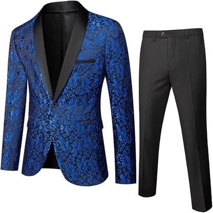 Wzorzysty garnitur męski z marynarką i spodniami-Sets for Men-Olave