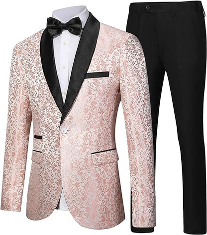 Wzorzysty garnitur męski z marynarką i spodniami-Sets for Men-Olave