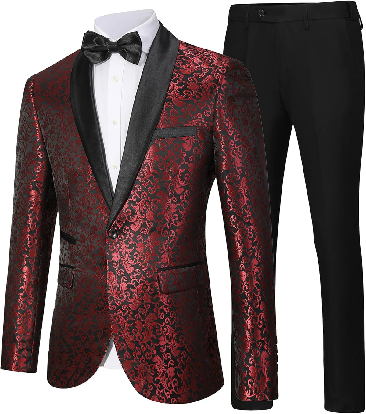 Wzorzysty garnitur męski z marynarką i spodniami-Sets for Men-Olave